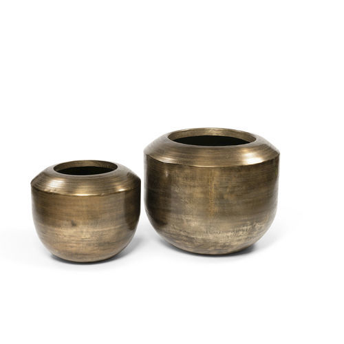 黄铜园艺花盆 - ANTIQUE - DEKOCANDLE - 圆形 / 家用 / 金色