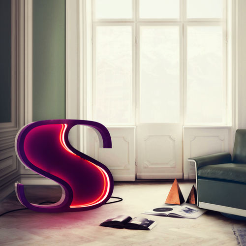 落地灯 - LETTER S - DelightFULL - 铝制 / 抛光不锈钢 / 原创设计