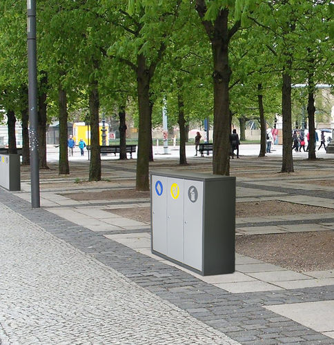 垃圾分类垃圾桶 - BREMEN - CERVIC ENVIRONMENT - 电镀钢 / 不锈钢 / 户外