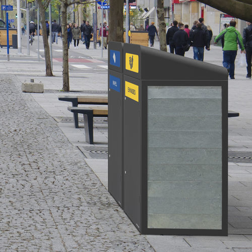 回收垃圾桶柜 - ZURICH - CERVIC ENVIRONMENT - 专业 / 再生塑料 / 电镀钢