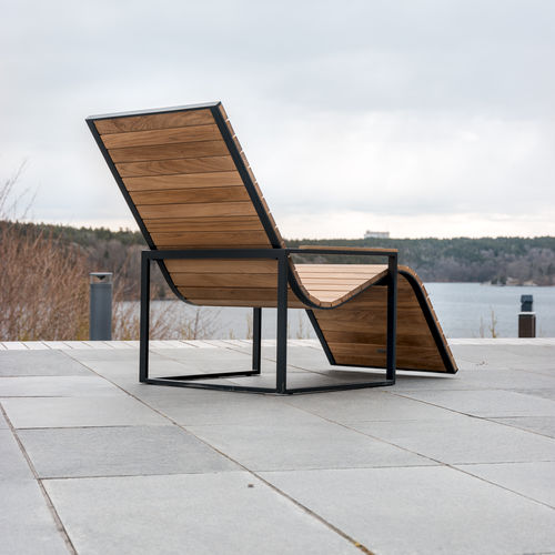 现代风格日光浴躺椅 - by Broberg & Ridderstråle - Röshults - 柚木 / 不锈钢 / 花园