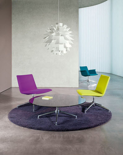 现代风格壁炉椅 - FINA LOUNGE 6742 - Brunner GmbH - 布料 / 铝 / 黄色