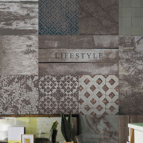 现代风格墙纸 - WORN TILES M9202 - WALLS REPUBLIC - 复古风格 / 乡村风格 / 布料