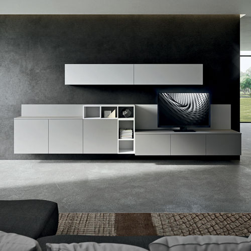 现代风格电视墙组合柜 - LIVING MODULARITY - DIBIESSE - 漆木