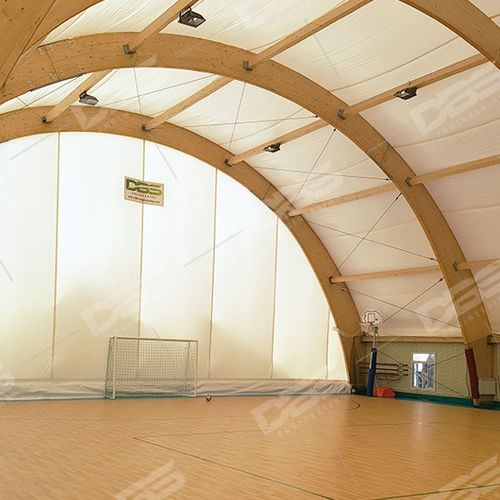 木结构张拉膜 - WOODEN HALLS - DBS Mont - 屋顶 / PVC膜 / 公共空间