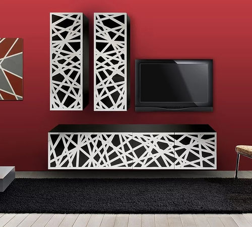 现代风格电视柜 - MAFURN 1 - BOHEME DESIGN - 层压材料 / 白色 / 黑色