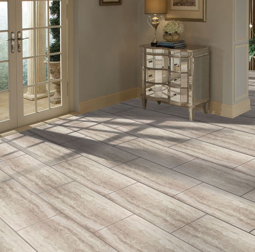 PVC地板 - PEEL & STICK : OYSTER TRAVERTINE - Novalis International - 住宅 / 商业 / 方砖