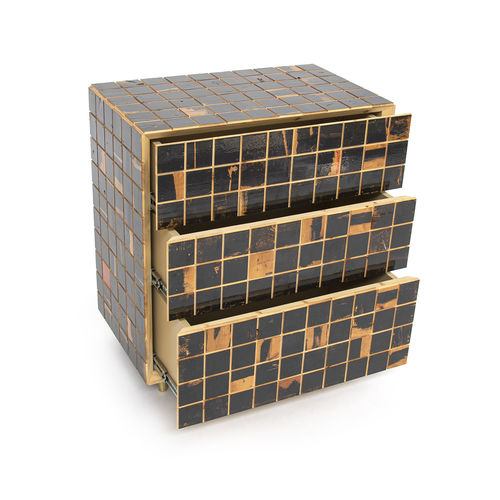 现代风格抽屉柜 - WASTE WASTE - piet hein eek - 木质 / 3 屉式 / 黑色