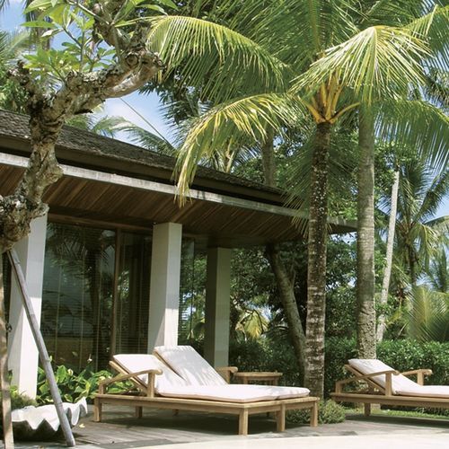 现代风格日光浴躺椅 - Saint Laurent - Il Giardino di Legno - 布料 / 柚木 / 带轮子