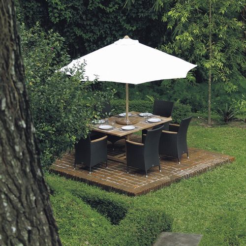 六角形遮阳伞 - Ombrelloni - Il Giardino di Legno - 支杆居中 / 布料 / 绿柄桑木