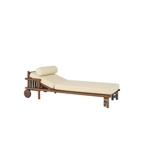 现代风格日光浴躺椅 - LIGN0579 - Il Giardino di Legno - 布料 / 柚木 / 油浸木材