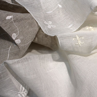 图案纱 - LINO RICAMATO - Foresti Home Collection Group srl - 亚麻 / 家用