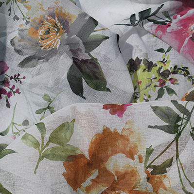 窗帘面料 - STAMPATO MANET - Foresti Home Collection Group srl - 花朵图案 / 聚酯