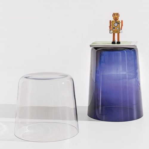 现代风格边桌 - CUP - DISCIPLINE - 玻璃 / 玻璃桌脚 / 圆形