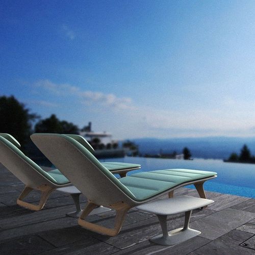 现代风格日光浴躺椅 - LOUNGER MINT - Stayconcrete - 布料 / 混凝土 / 木质