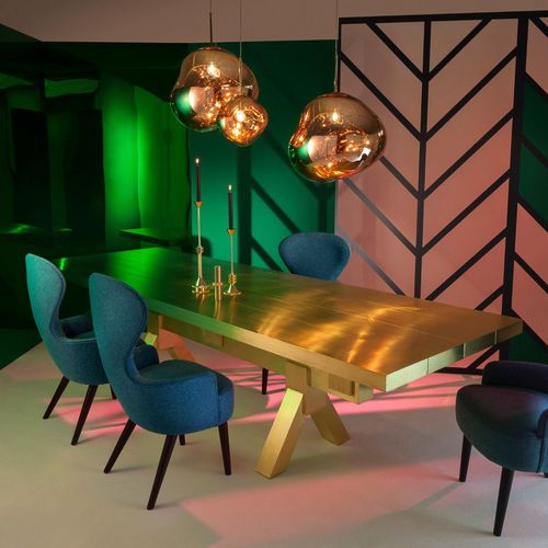 现代风格餐桌 - MASS - Tom Dixon - 漆木 / 金属 / 长方形