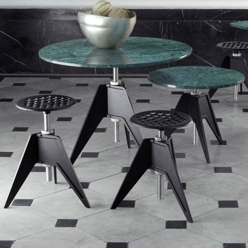 现代风格凳子 - SCREW : SCS01 - Tom Dixon - 铝铸铁 / 铸铁桌脚 / 3脚撑式