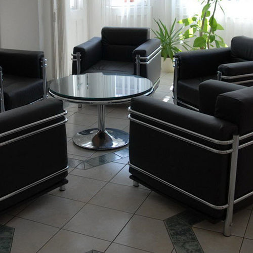 现代风格茶几 - BIAN  - KODRETA furniture, s.r.o. - 铬制 / 磨砂不锈钢 / 雾状玻璃