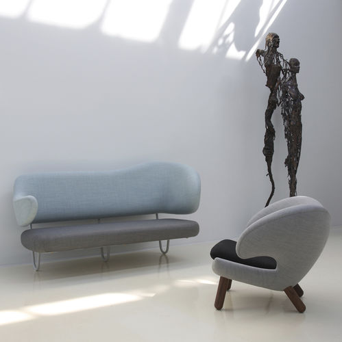 北欧风格沙发 - WALL - House of Finn Juhl – Onecollection - 布料 / 彩色 / 涂漆金属钢桌脚