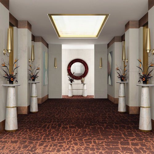 现代风格电话桌 - AGRA - BRABBU DESIGN FORCES - 大理石 / 黄铜桌脚 / 大理石底座桌脚