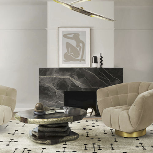 现代风格茶几 - LATZA - BRABBU DESIGN FORCES - 胡桃木 / 黄铜桌脚 / 木桌脚