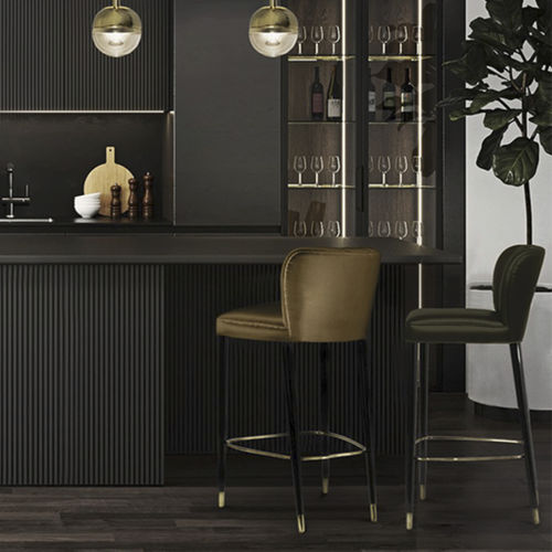 现代风格吧椅 - DALYAN - BRABBU DESIGN FORCES - 室内 / 仿皮 / 漆木桌脚