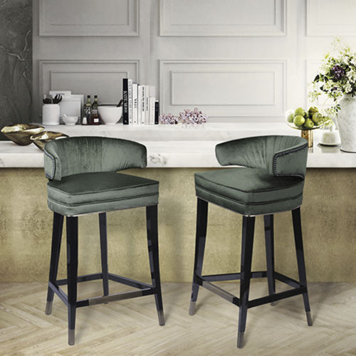 传统风格吧椅 - IBIS COUNTER - BRABBU DESIGN FORCES - 室内 / 丝绒 / 梣木桌脚