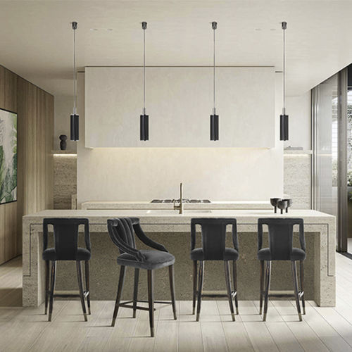 传统风格吧椅 - CAYO COUNTER - BRABBU DESIGN FORCES - 室内 / 丝绒 / 乌木桌脚