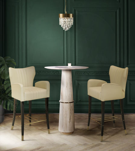 现代风格吧椅 - DAVIS COUNTER - BRABBU DESIGN FORCES - 室内 / 丝绒 / 梣木桌脚