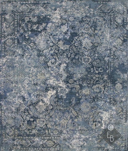 现代风格地毯 - FARAH BLUE  - Edition Bougainville - 花朵图案 / 羊毛 / 丝绸
