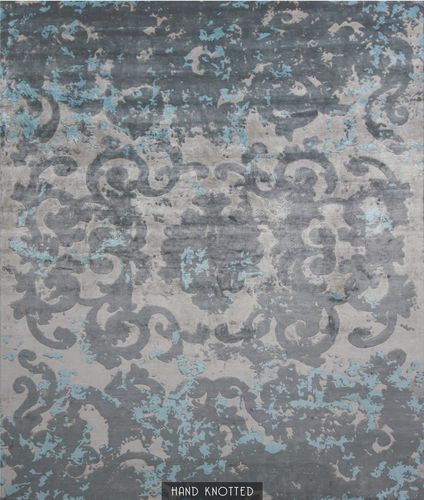传统风格地毯 - TRIANON SFUMATO AZURIN - Edition Bougainville - 图案 / 麻纤维 / PET