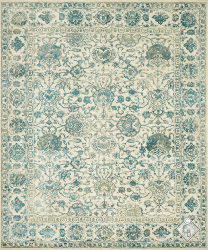 传统风格地毯 - DILARA BLUE GREEN - Edition Bougainville - 东方图案 / 羊毛 / 丝绸