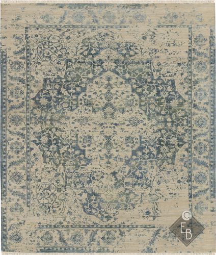 传统风格地毯 - TEHRANI BLUE BEIGE - Edition Bougainville - 东方图案 / 羊毛 / 丝绸