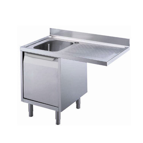 单槽厨房水槽 - 132928 - ZANUSSI PROFESSIONAL - 带沥水架 / 不锈钢 / 落地式