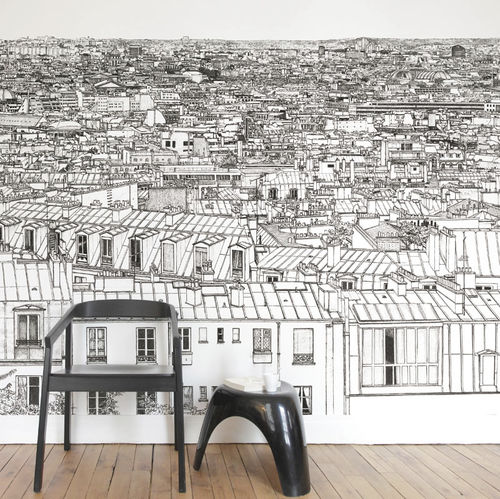 现代风格墙纸 - Papier peint Vue de Paris Opéra Grand Palais Panoramique - Ohmywall - 全景式 / 都市图案 / 场景图案