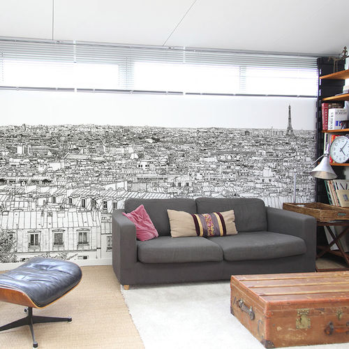 现代风格墙纸 - Papier peint Vue de Paris Montparnasse Tour Eiffel Big Panor - Ohmywall - 全景式 / 都市图案 / 场景图案