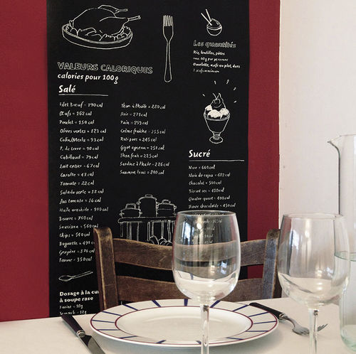 现代风格墙纸 - Lé unique papier peint PENSE-BÊTE DE CUISINE Tableau Noir - Ohmywall - 全景式 / 仿墙纸 / 白色