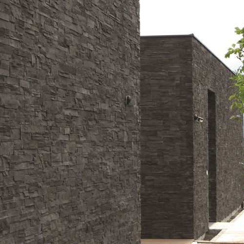 混凝土砌面 - CLASSIC : HIGHLAND BLACK - Mathios SA - 室外 / 室内 / 仿石