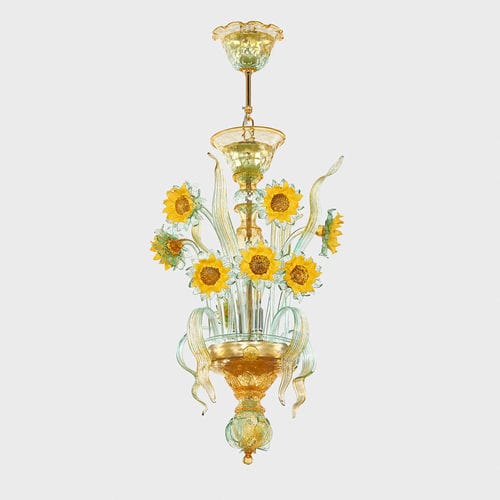传统风格枝形吊灯 - VAN GOGH GIRASOLI - Sogni di Cristallo - 吹制玻璃 / 双灯泡 / 商用