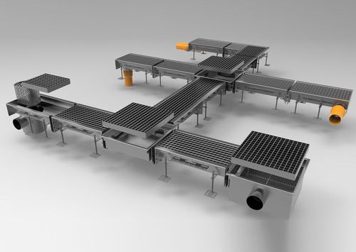 带网格排水槽 - M200 - fratelli malin srl - 钢 / 用于公共空间 / 人流量较大时用