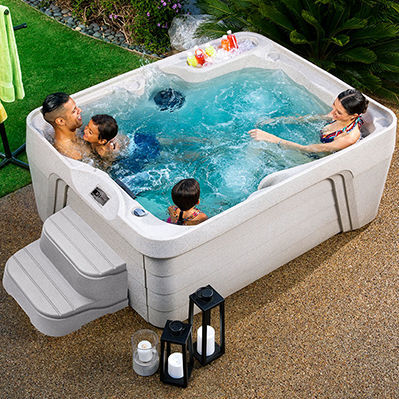 地上水疗浴缸 - AZURE™ - HotSpring® Spas - 长方形 / 4人座 / 丙烯塑料