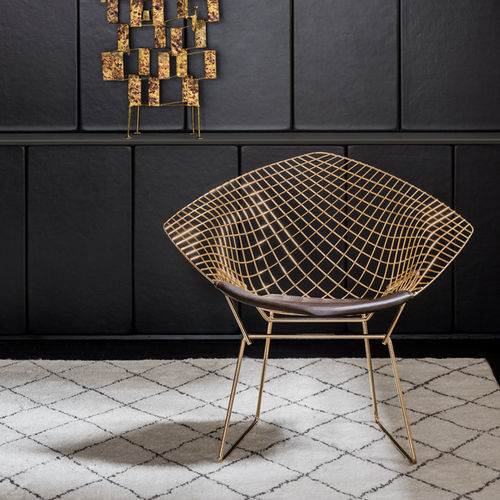 原创设计扶手椅 - BERTOIA - Knoll international - 钢 / 垫式 / 蓝色