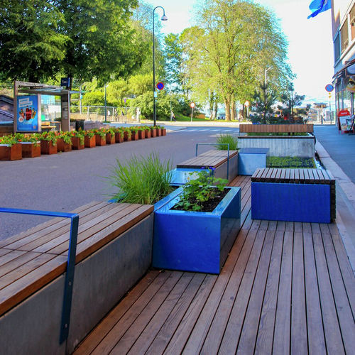 钢Parklet - Portal - Vestre - 木质 / 可调节 / 带花坛