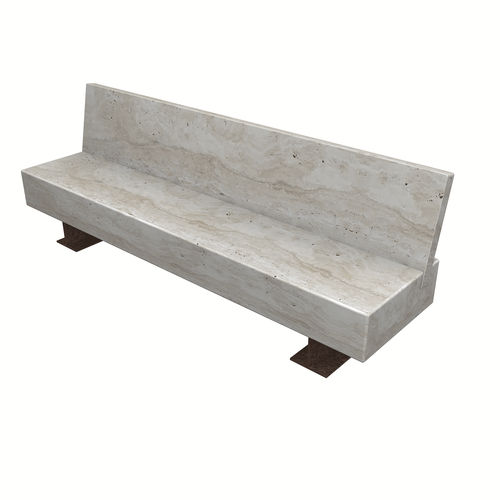 现代风格公共长椅 - BAUHAUS  - Arredo di Pietra srl - 钢 / 钙华 / 带椅背