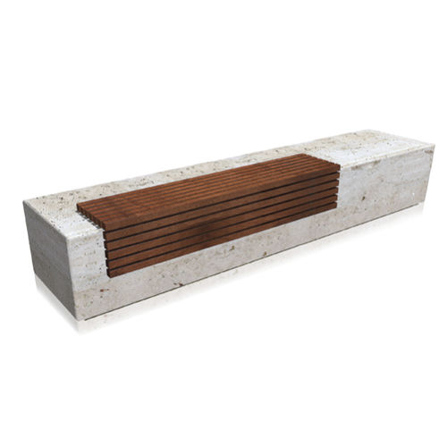 现代风格公共长椅 - pontile - Arredo di Pietra srl - 木质 / 钙华 / 带椅背