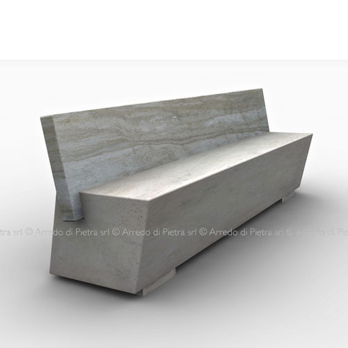 现代风格公共长椅 - Zak - Arredo di Pietra srl - 钙华 / 带椅背 / 无扶手