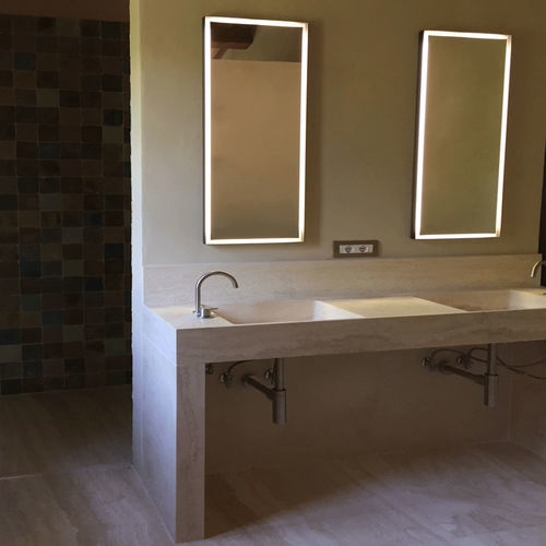 双洗手盆台面 - Arredo di Pietra srl - 钙华 / 定制