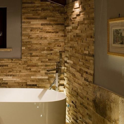 钙华砌面板 - TRAKE’ ® - Arredo di Pietra srl - 浴室 / 用于室内墙 / 自粘