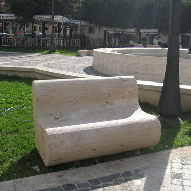现代风格公共长椅 - forma - Arredo di Pietra srl - 钙华 / 带椅背 / 无扶手