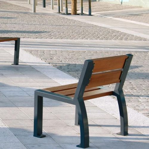现代风格市政椅 - CLÉO - univers & cité | mobilier urbain - 木质 / 钢 / 公共空间